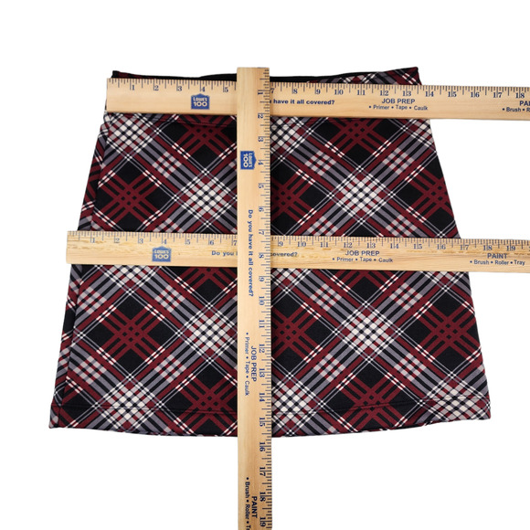 Athleta Red and Black Plaid Mini Skirt - Picture 3 of 8